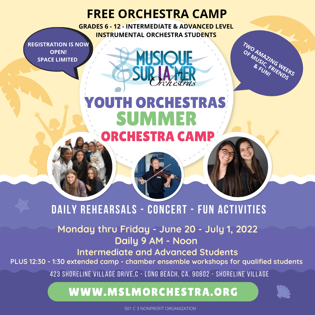 Free youth orchestras camp flier